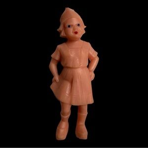 Vintage Tiny Dutch Doll Rubber Figurine 1930s 1940s Toy